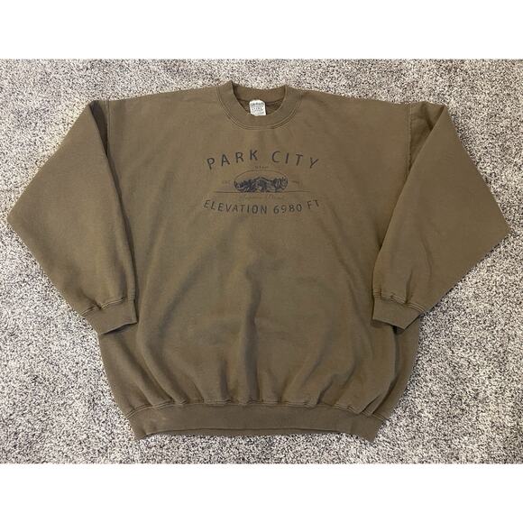Vintage Gildan Park City Utah Crew Neck Sweatshirt Coed Size XL - Picture 1 of 7